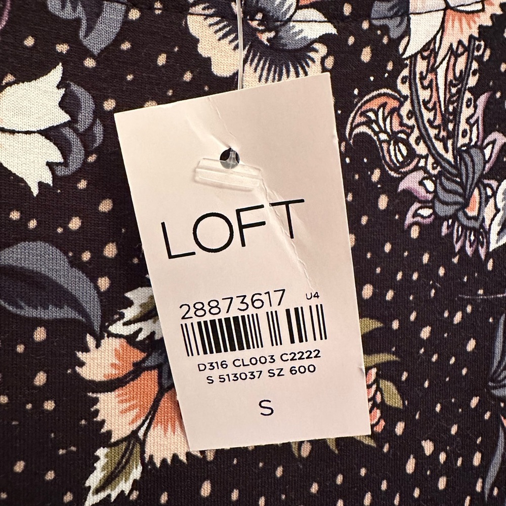 NWT Ann Taylor black floral dress, size small - Picture 9 of 11